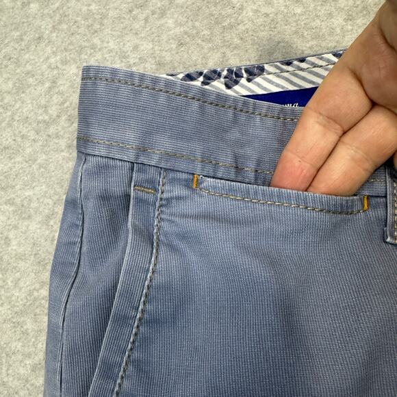 Tommy Bahama Chino Short Mens 38 Blue Flat Front Zip Fly Button Stretch Straight - Picture 5 of 11